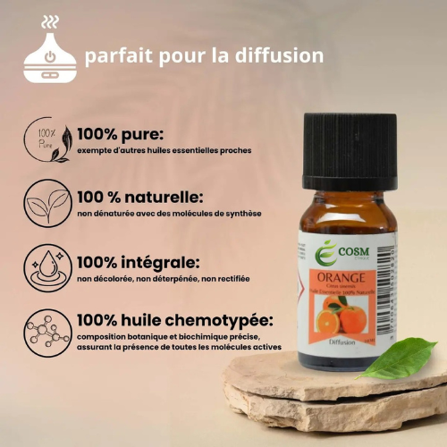 COSM Éthique – Huile Essentielle d’Orange Douce 10 ml