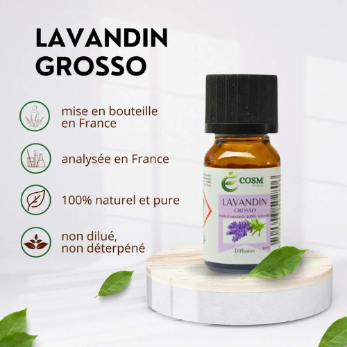 COSM Éthique – Huile Essentielle de Lavandin Grosso 10 ml